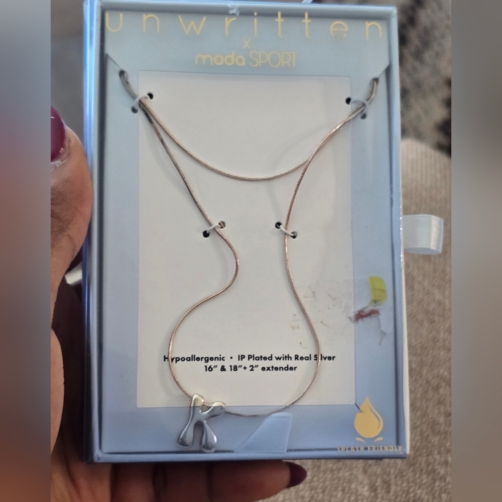 Unwritten Silver Necklace Letter K Name Initials New Women